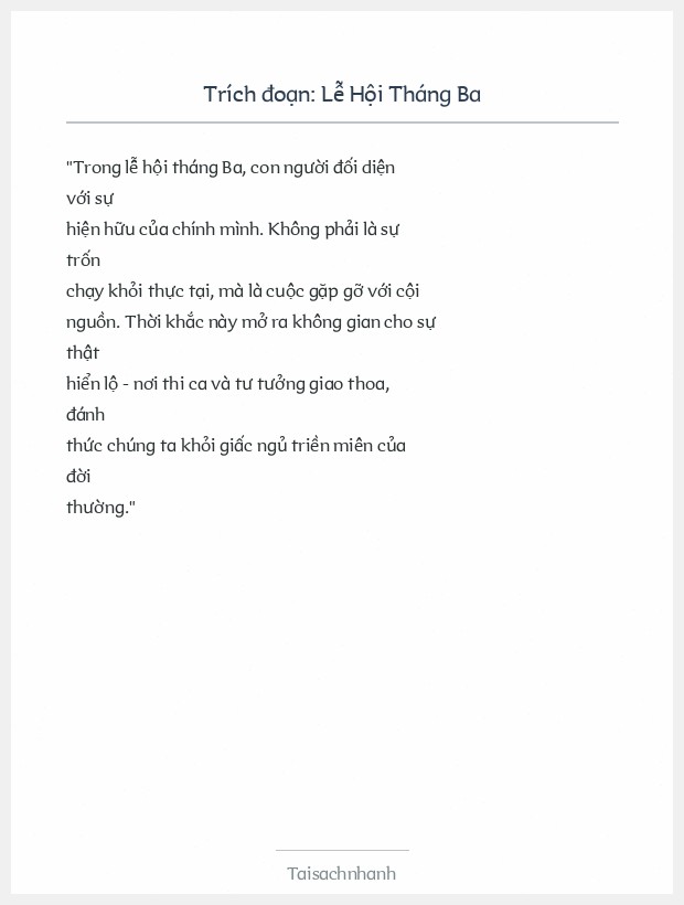 Trích đoạn Lễ Hội Tháng Ba