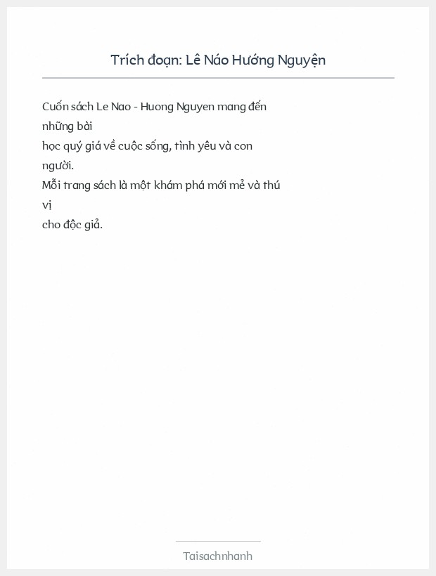 Trích đoạn Lê Náo Hướng Nguyện