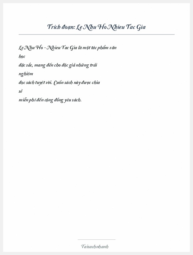 Trích đoạn Le Nhu Ho Nhieu Tac Gia