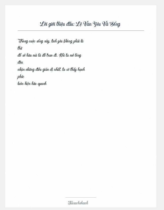 Trích đoạn Lệ Văn Yêu Và Sống