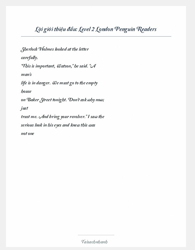 Trích đoạn Level 2 London Penguin Readers