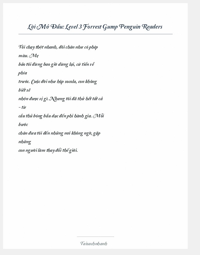 Trích đoạn Level 3 Forrest Gump Penguin Readers