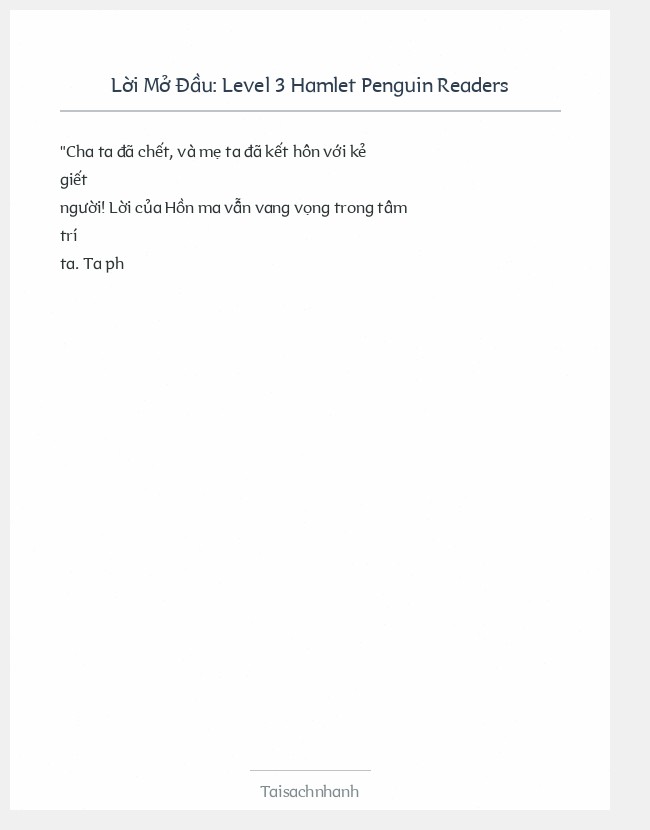 Trích đoạn Level 3 Hamlet Penguin Readers