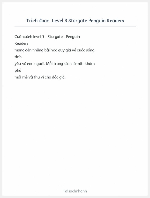 Trích đoạn Level 3 Stargate Penguin Readers
