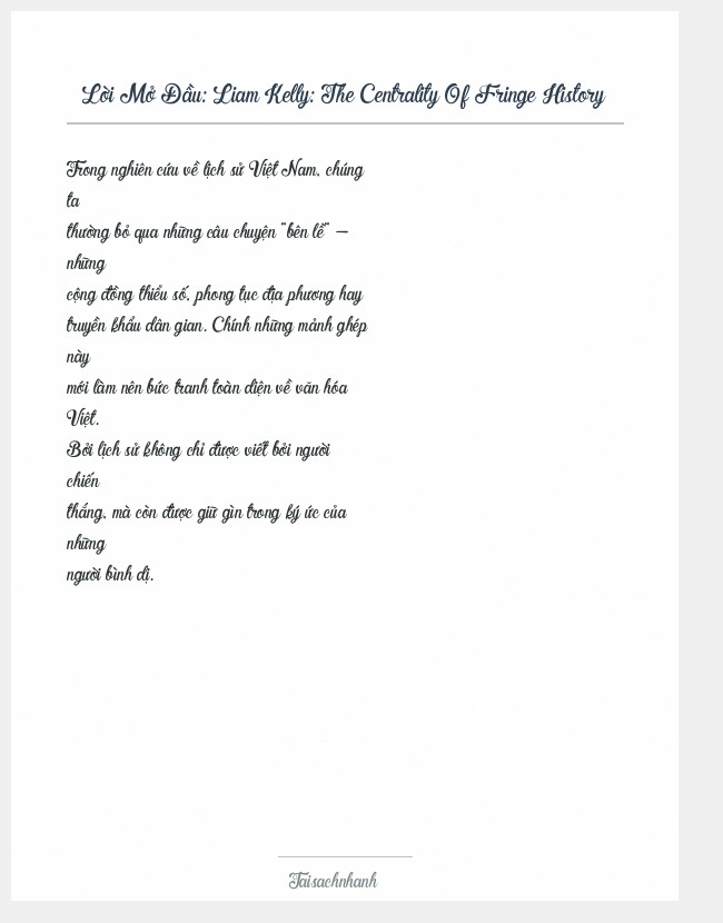 Trích đoạn Liam Kelly: The Centrality Of Fringe History