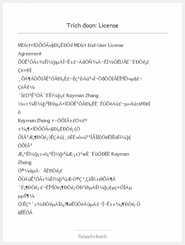 Trích đoạn License