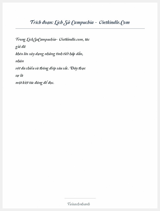 Trích đoạn Lịch Sử Campuchia - Vietkindle.Com
