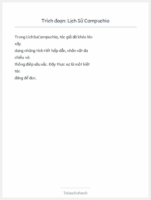 Trích đoạn Lịch Sử Campuchia