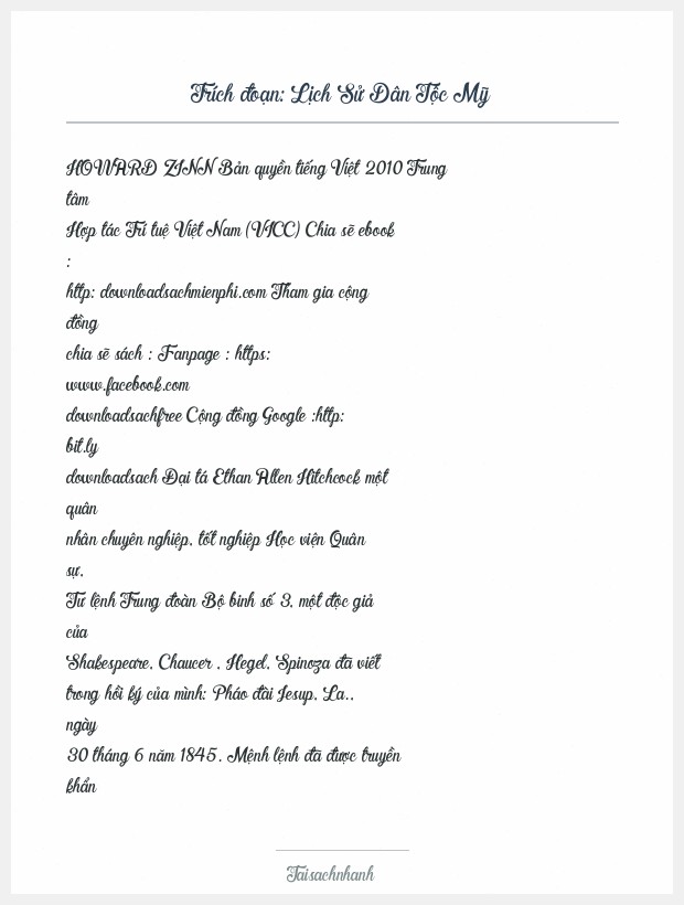 Trích đoạn Lịch Sử Dân Tộc Mỹ