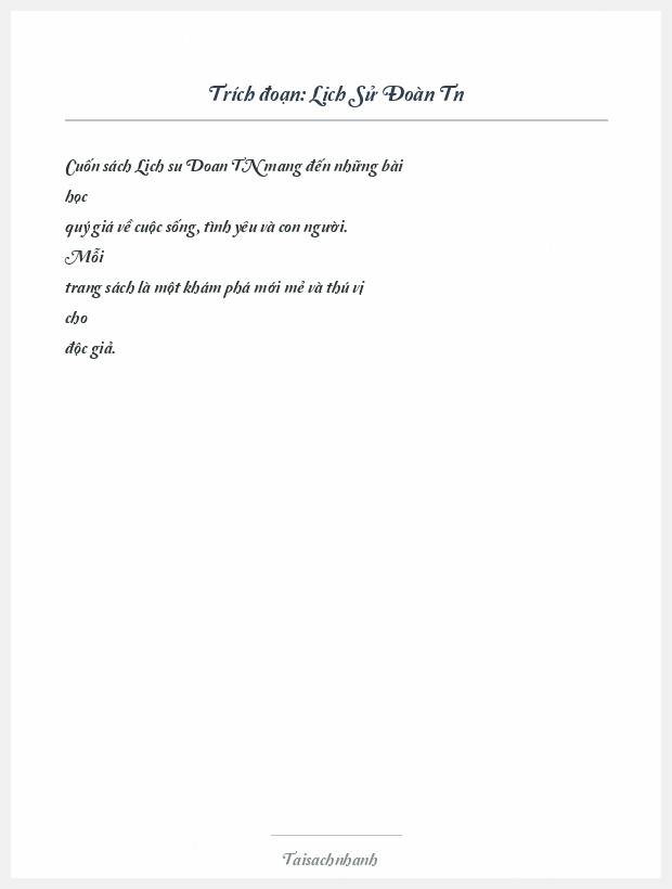 Trích đoạn Lịch Sử Đoàn Tn