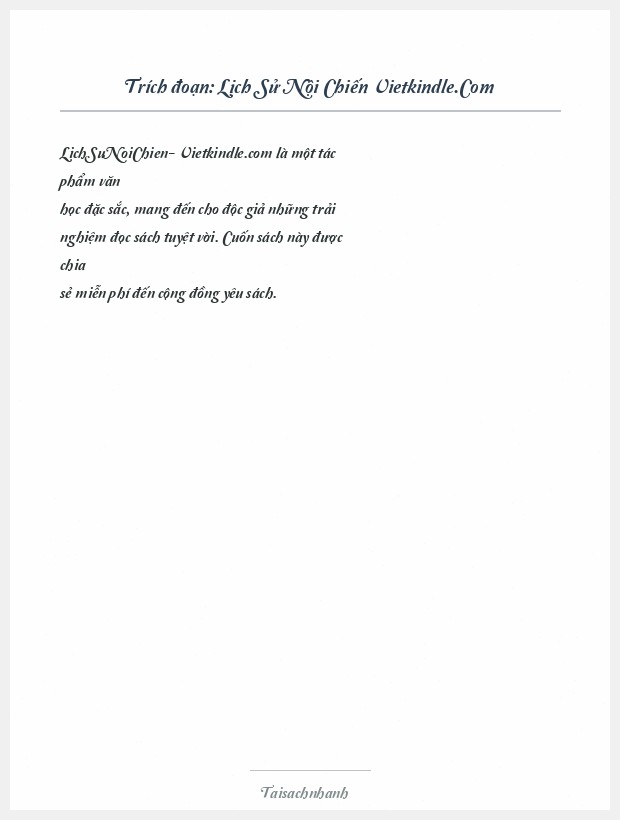 Trích đoạn Lịch Sử Nội Chiến Vietkindle.Com
