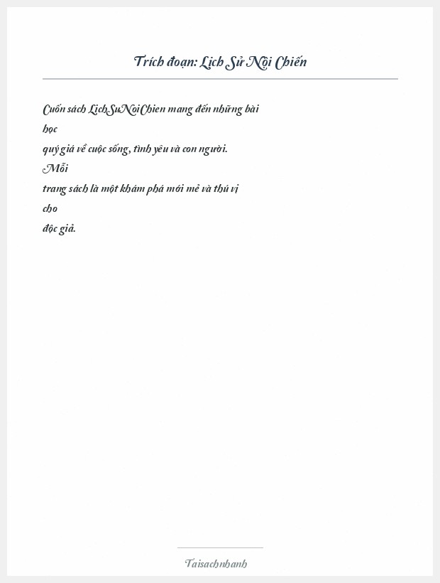 Trích đoạn Lịch Sử Nội Chiến