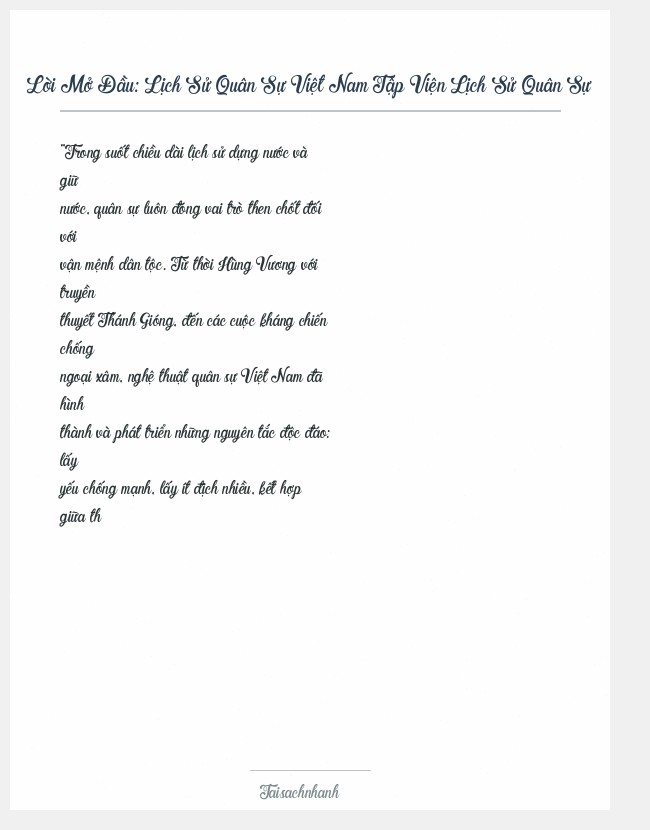 Trích đoạn Lịch Sử Quân Sự Việt Nam Tập Viện Lịch Sử Quân Sự