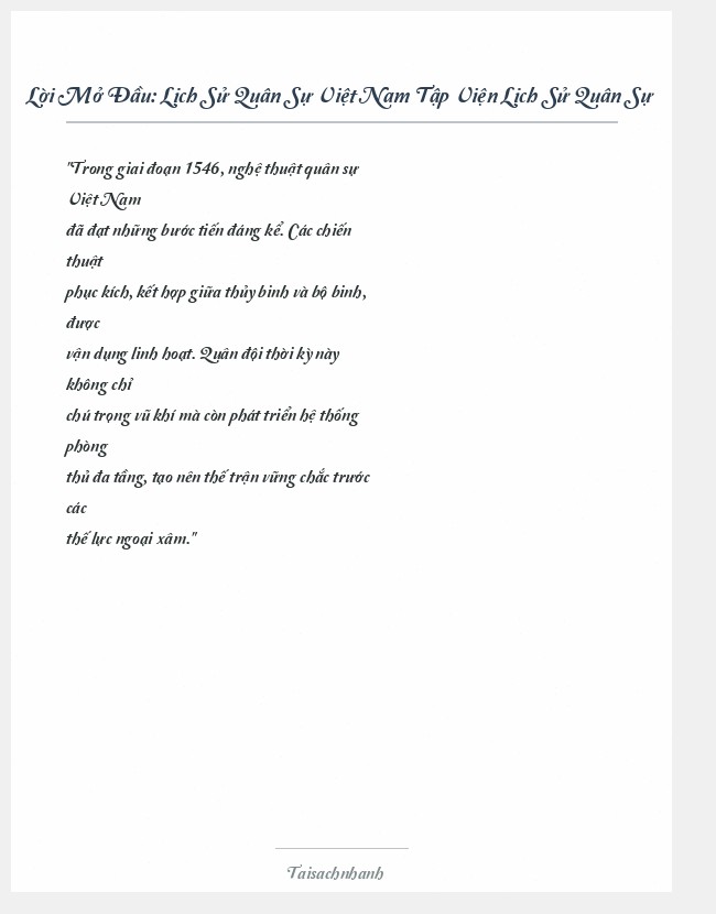 Trích đoạn Lịch Sử Quân Sự Việt Nam Tập Viện Lịch Sử Quân Sự