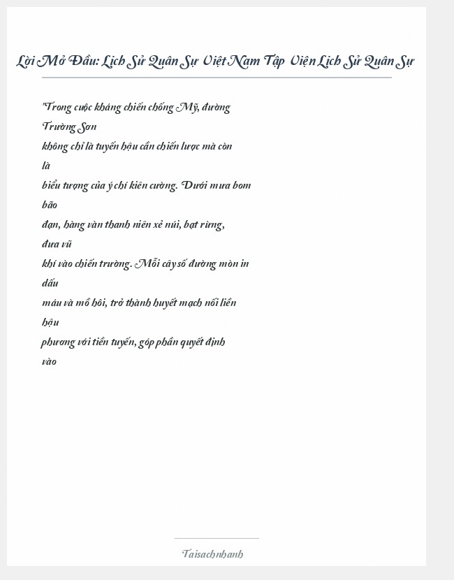Trích đoạn Lịch Sử Quân Sự Việt Nam Tập Viện Lịch Sử Quân Sự
