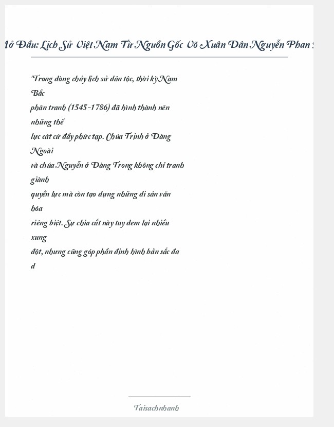 Trích đoạn Lịch Sử Việt Nam Từ Nguồn Gốc Võ Xuân Dân Nguyễn Phan Quang