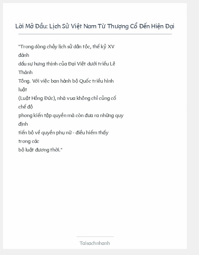 Trích đoạn Lịch Sử Việt Nam Từ Thượng Cổ Đến Hiện Đại