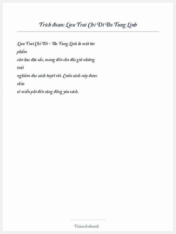 Trích đoạn Lieu Trai Chi Di Bo Tung Linh
