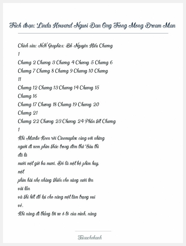 Trích đoạn Linda Howard Nguoi Dan Ong Trong Mong Dream Man