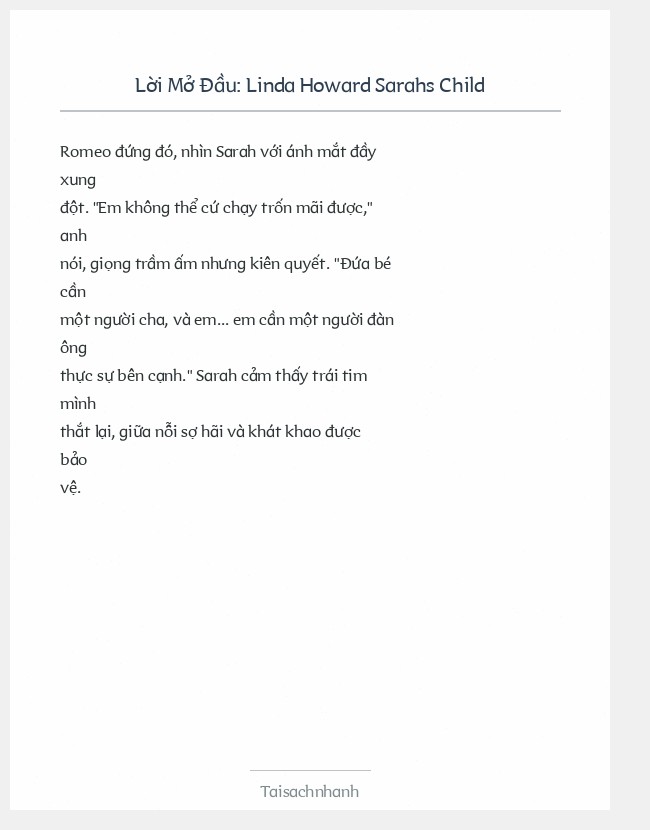 Trích đoạn Linda Howard Sarahs Child