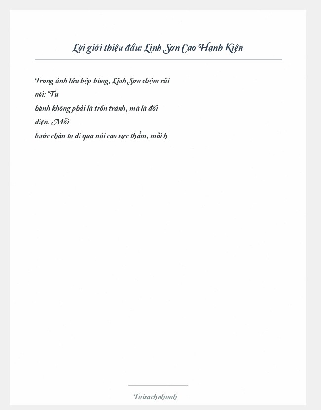 Trích đoạn Linh Sơn Cao Hạnh Kiện
