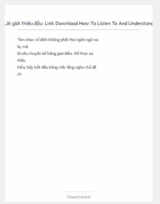 Trích đoạn Link Download How To Listen To And Understand