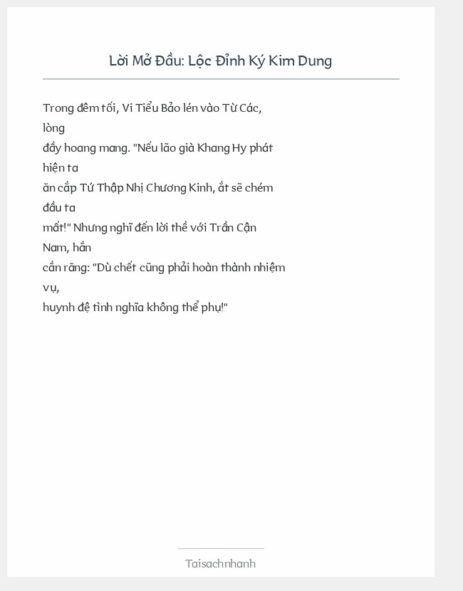 Trích đoạn Lộc Đỉnh Ký Kim Dung