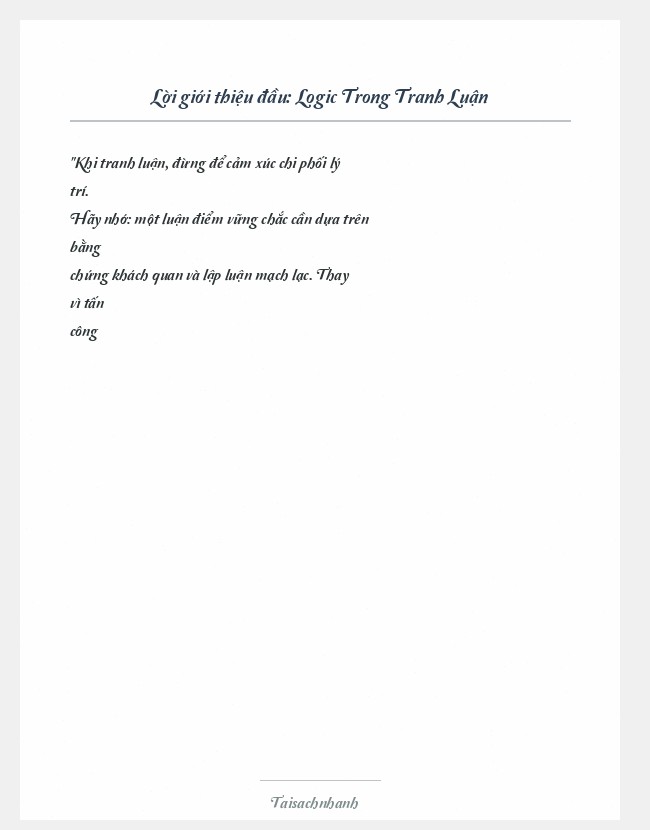 Trích đoạn Logic Trong Tranh Luận