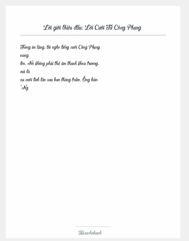Trích đoạn Lời Cười Từ Công Phụng