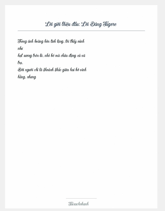 Trích đoạn Lời Dâng Tagore