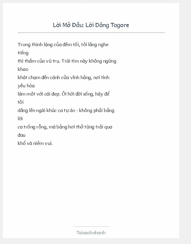 Trích đoạn Lời Dâng Tagore