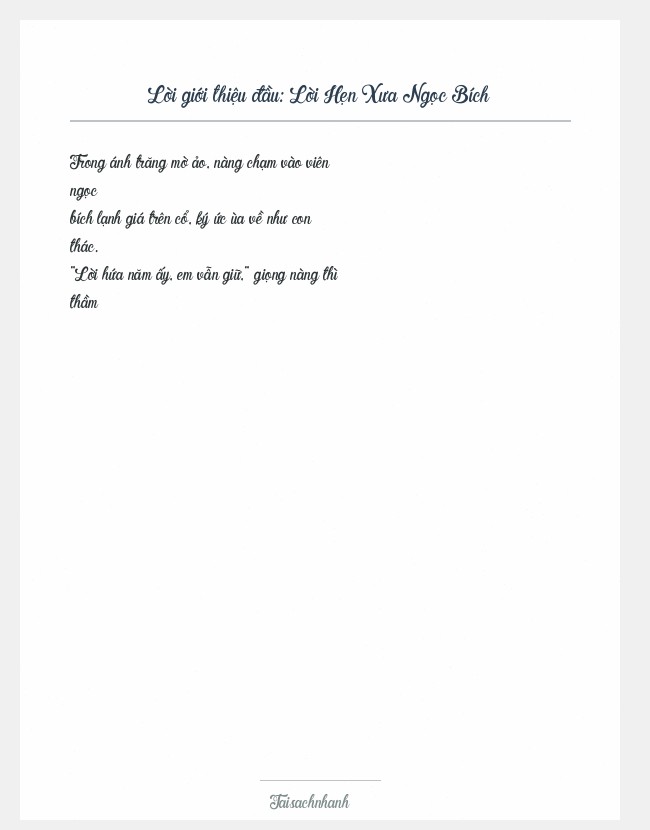 Trích đoạn Lời Hẹn Xưa Ngọc Bích