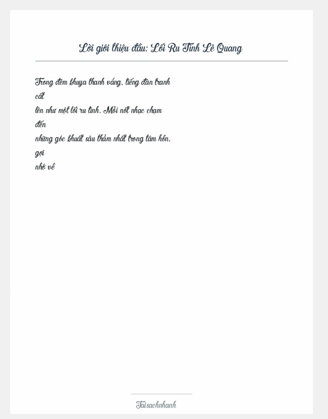 Trích đoạn Lối Ru Tình Lê Quang