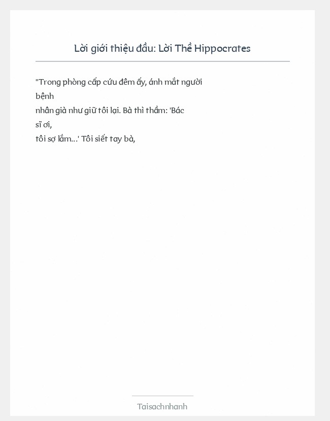 Trích đoạn Lời Thề Hippocrates