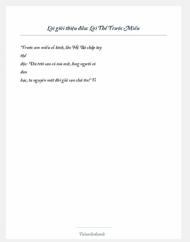 Trích đoạn Lời Thề Trước Miếu
