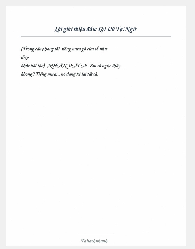Trích đoạn Lời Vũ Tạ Ngữ