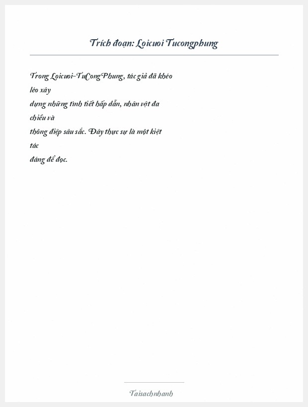 Trích đoạn Loicuoi Tucongphung