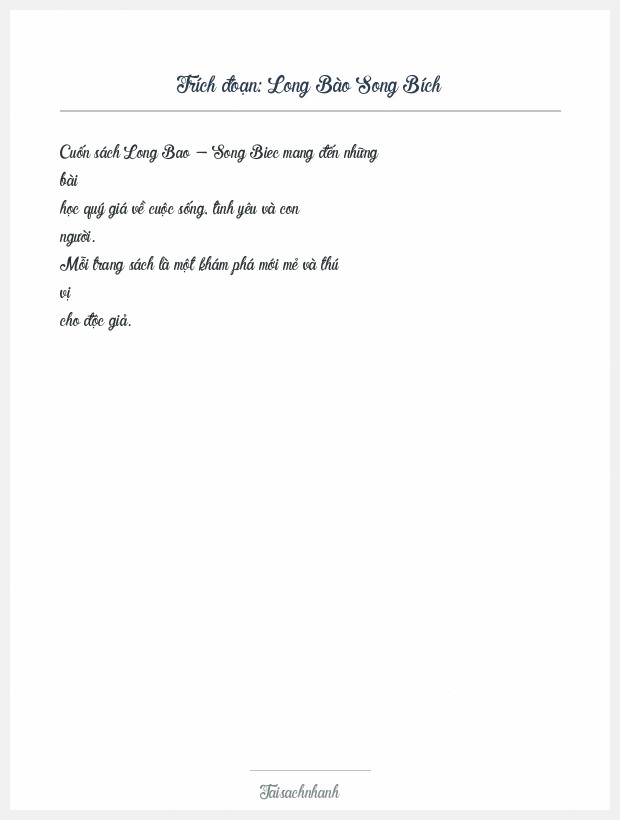 Trích đoạn Long Bào Song Bích