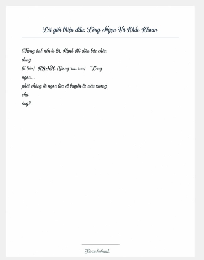Trích đoạn Lòng Ngọn Vũ Khắc Khoan