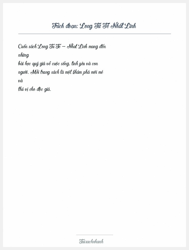 Trích đoạn Long Tử Tế Nhất Lĩnh