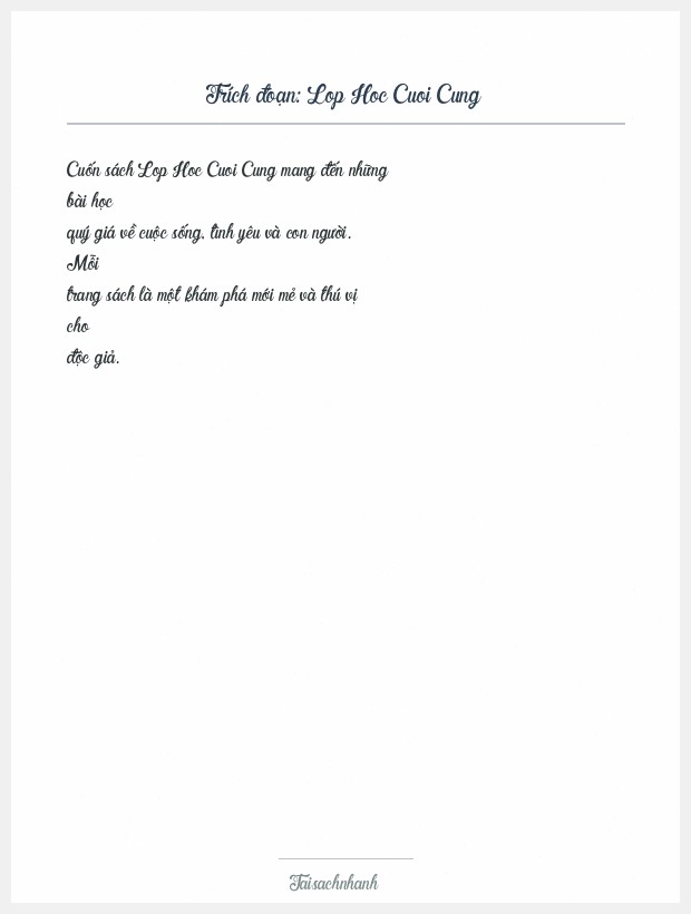 Trích đoạn Lop Hoc Cuoi Cung