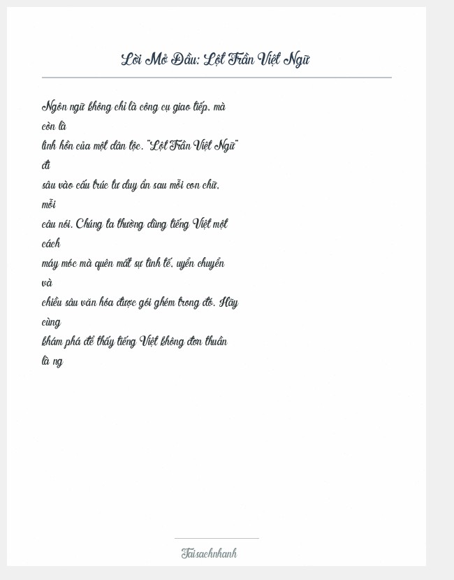 Trích đoạn Lột Trần Việt Ngữ