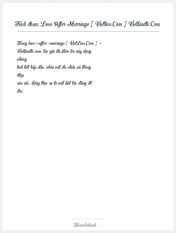 Trích đoạn Love After Marriage [ Vietlion.Com ] Vietkindle.Com