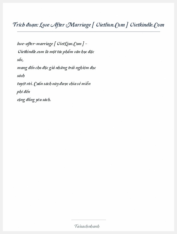 Trích đoạn Love After Marriage [ Vietlion.Com ] Vietkindle.Com