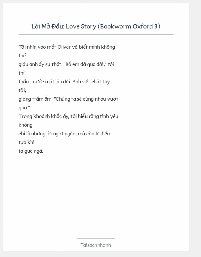 Trích đoạn Love Story (Bookworm Oxford 3)