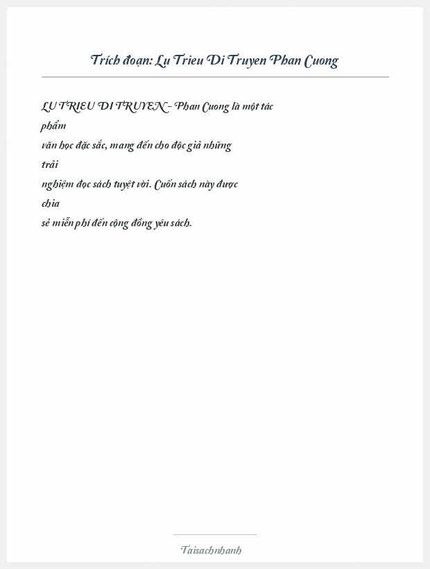 Trích đoạn Lu Trieu Di Truyen Phan Cuong