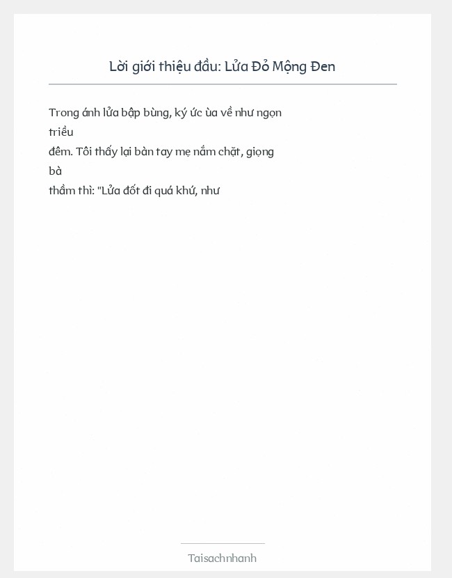 Trích đoạn Lửa Đỏ Mộng Đen