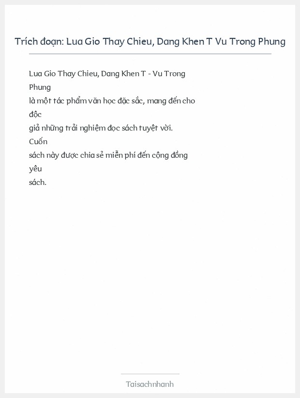 Trích đoạn Lua Gio Thay Chieu, Dang Khen T Vu Trong Phung