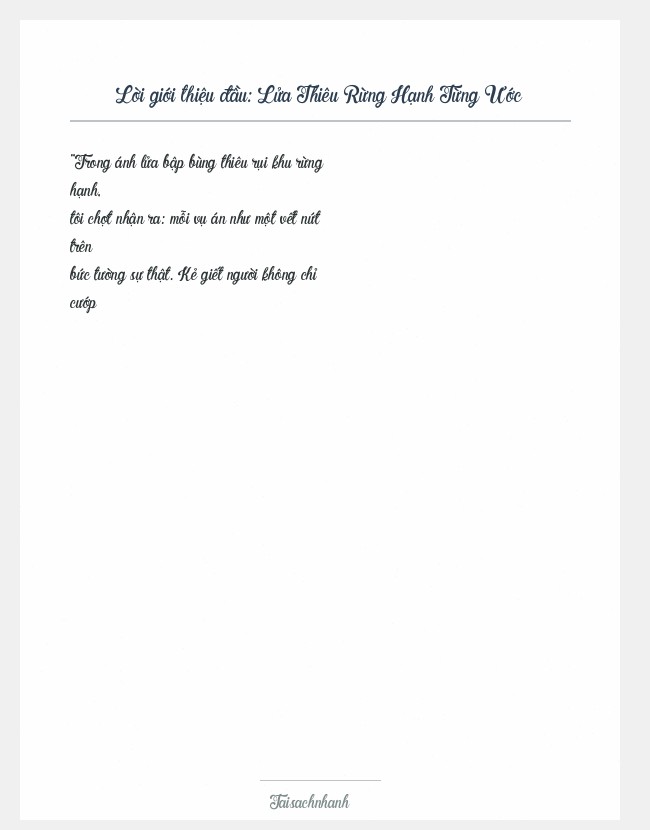 Trích đoạn Lửa Thiêu Rừng Hạnh Từng Ước