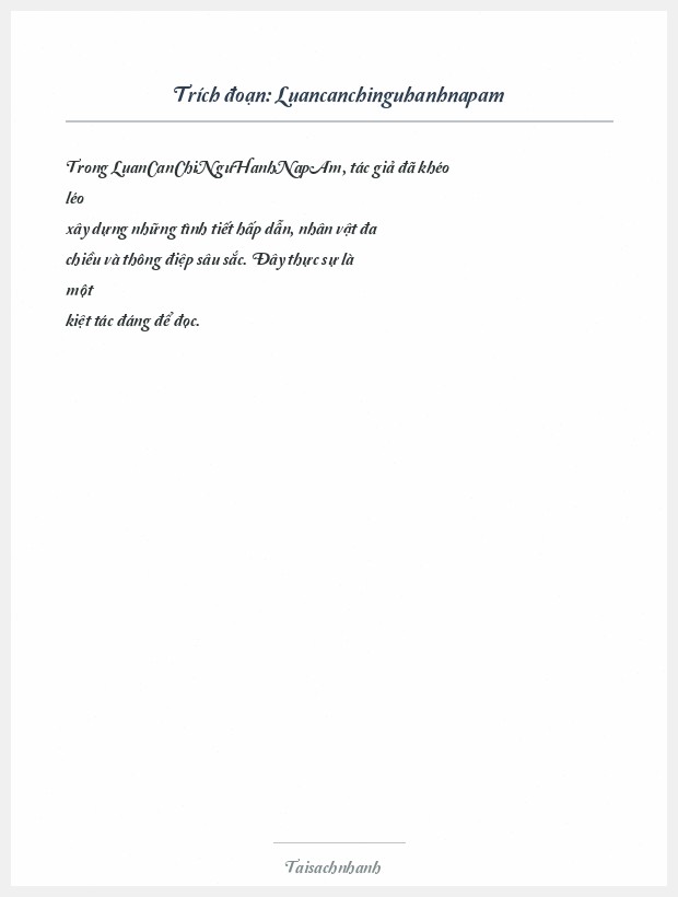 Trích đoạn Luancanchinguhanhnapam